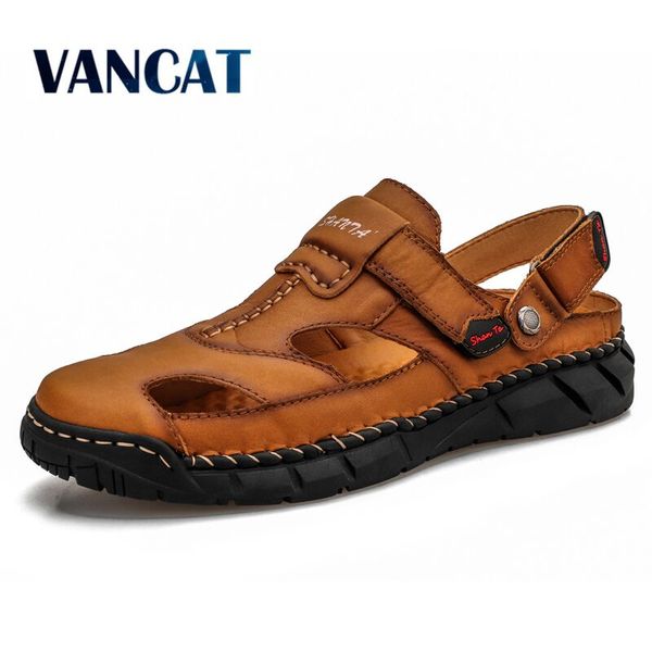 new summer genuine leather men's sandals casual outdoor beach sandals men shoes classic roman slippers size 38-48, Black
new summer genuine leather men's sandals casual outdoor beach sandals men shoes classic roman slippers size 38-48, Black