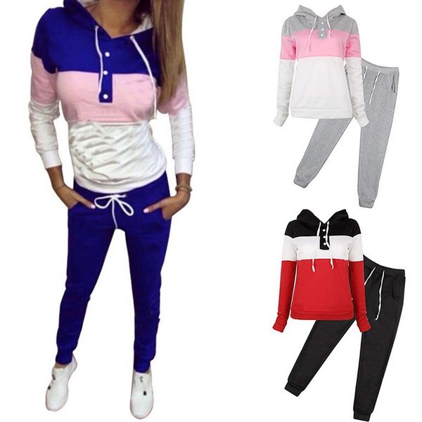 vertvie plus size s-4xl running set women 2 piece patchwork hooded sweater sweatpants female gym fitness jogging suit sportswear, Black;blue
vertvie plus size s-4xl running set women 2 piece patchwork hooded sweater sweatpants female gym fitness jogging suit sportswear, Black;blue