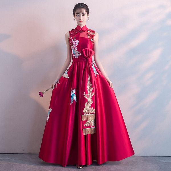 embroidery sexy mandarin collar long stage show cheongsam dress vestidos chinos oriental qipao evening gowns classic party dress, Red
embroidery sexy mandarin collar long stage show cheongsam dress vestidos chinos oriental qipao evening gowns classic party dress, Red