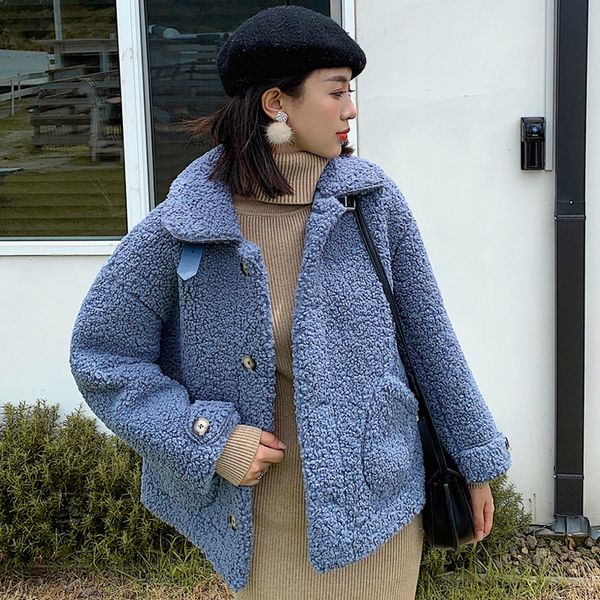dong small demon 2019 autumn and winter new style ke li rong lambs wool thick fur sheep shearing coat women's, Blue;black
dong small demon 2019 autumn and winter new style ke li rong lambs wool thick fur sheep shearing coat women's, Blue;black