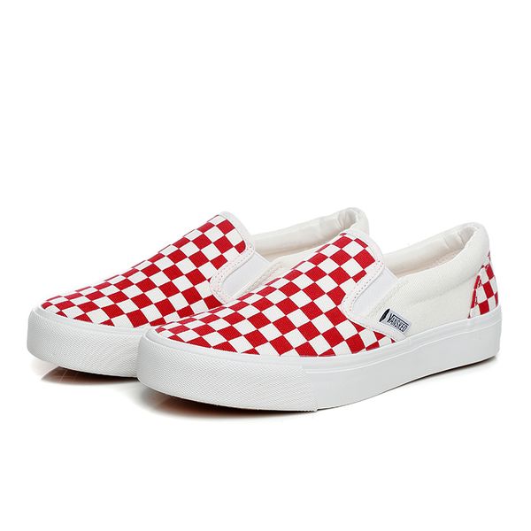 men women authentic slip on shoes classic outdoor street style low checkerboard red white skateboarding shoes, Black
men women authentic slip on shoes classic outdoor street style low checkerboard red white skateboarding shoes, Black