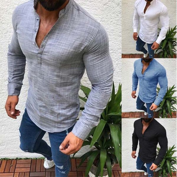 e-baihui 2021 summer shirt men long sleeves v neck blouse casual slim fit tees male breathable shirts plus size s-5xl l169, White;black
e-baihui 2021 summer shirt men long sleeves v neck blouse casual slim fit tees male breathable shirts plus size s-5xl l169, White;black