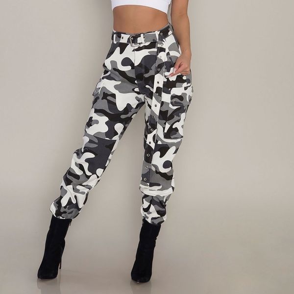 2019 new women camo cargo high waist hip hop trousers pants army combat camouflage long pants autumn sale, Black;white
2019 new women camo cargo high waist hip hop trousers pants army combat camouflage long pants autumn sale, Black;white