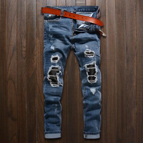 новый ретро омывается синий черный мужской кожезаменитель залатать дыры jeans хип-хоп ripped тощий мотоцикл байкер джинсы джинсовые брюки, Blue
новый ретро омывается синий черный мужской кожезаменитель залатать дыры jeans хип-хоп ripped тощий мотоцикл байкер джинсы джинсовые брюки, Blue