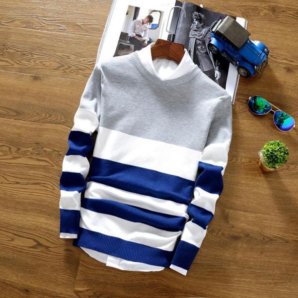 2019 new fashion cotton thin men's pullover sweater casual crochet striped knit sweater men's jersey clothes, White;black
2019 new fashion cotton thin men's pullover sweater casual crochet striped knit sweater men's jersey clothes, White;black