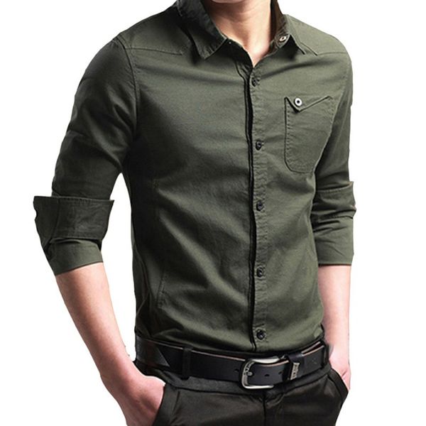 men's casual office shirt uniform + slim business shirt pocket decoration army green nn, White;black
men's casual office shirt uniform + slim business shirt pocket decoration army green nn, White;black