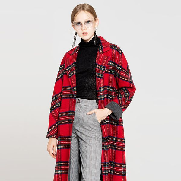 yigelila winter red plaid fashion coats turndown collar long warm coats outerwear female thicken 9831, Black
yigelila winter red plaid fashion coats turndown collar long warm coats outerwear female thicken 9831, Black