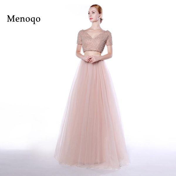 menoqo two piece prom dresses 2019 short sleeve pearls v neck a line long party dresses formal evening gowns real ps, White;black
menoqo two piece prom dresses 2019 short sleeve pearls v neck a line long party dresses formal evening gowns real ps, White;black