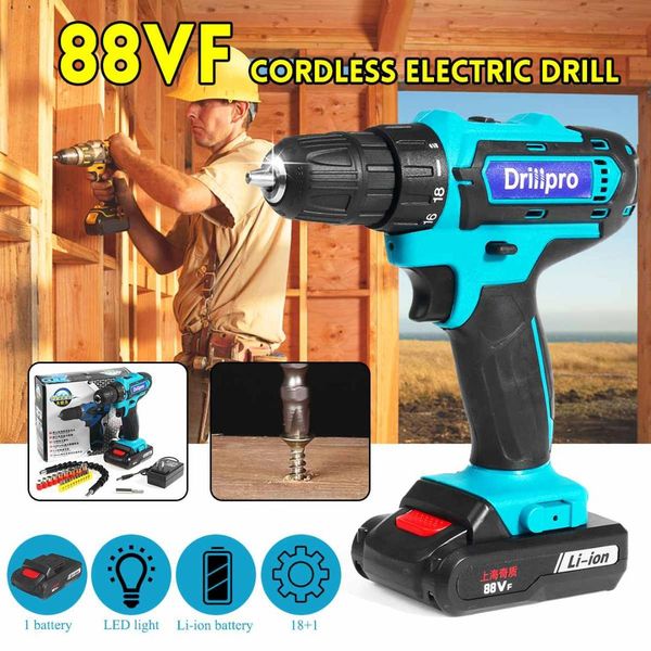 88vf electric screwdriver cordless drill mini wireless power driver dc lithium-ion battery 3/8inch 2speed hand drill power tools
88vf electric screwdriver cordless drill mini wireless power driver dc lithium-ion battery 3/8inch 2speed hand drill power tools