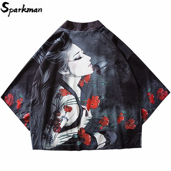 2019 japanese kimono jacket floral girl printed hip hop men jackets streetwear summer thin harajuku clothing japan style, Black;brown
2019 japanese kimono jacket floral girl printed hip hop men jackets streetwear summer thin harajuku clothing japan style, Black;brown