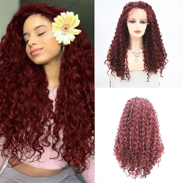 charisma burgundy red deep curly wigs synthetic lace front wig glueless heat friendly fiber for women cosplay daliy use african, Black
charisma burgundy red deep curly wigs synthetic lace front wig glueless heat friendly fiber for women cosplay daliy use african, Black