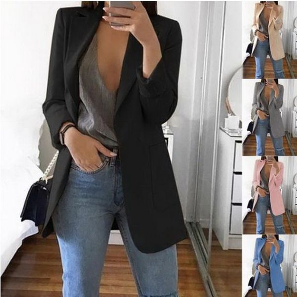 casual solid suits for women blazer jacket office lady feminino 2019 fashion lapel slim cardigan temperament suit jacket a4u653, White;black
casual solid suits for women blazer jacket office lady feminino 2019 fashion lapel slim cardigan temperament suit jacket a4u653, White;black