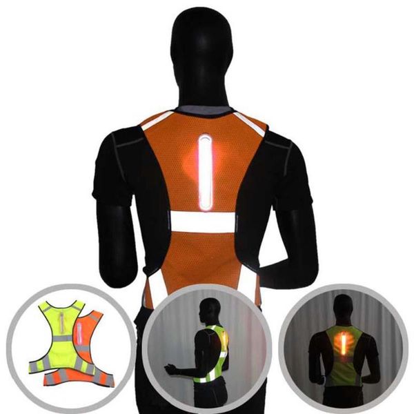 led reflective vest reflective stripes safety vest led night cycling running jogging jacket, Black
led reflective vest reflective stripes safety vest led night cycling running jogging jacket, Black