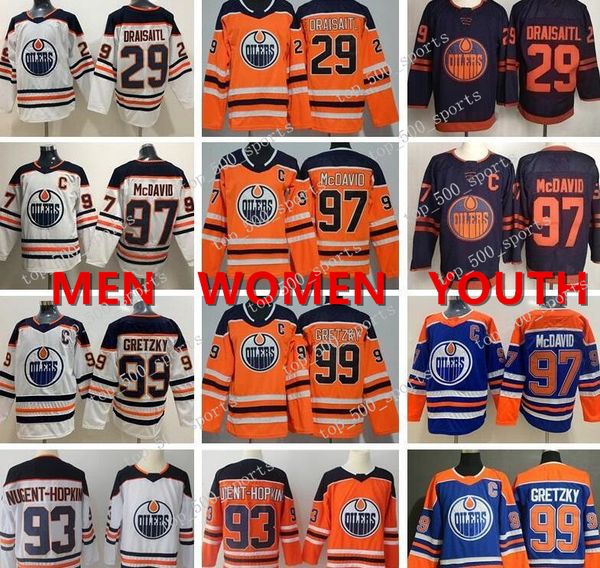 

men women youth edmonton oilers jerseys 97 connor mcdavid 99 wayne gretzky 29 leon draisaitl 93 ryan nugent-hopkins alex chiasson james neal, Black;red