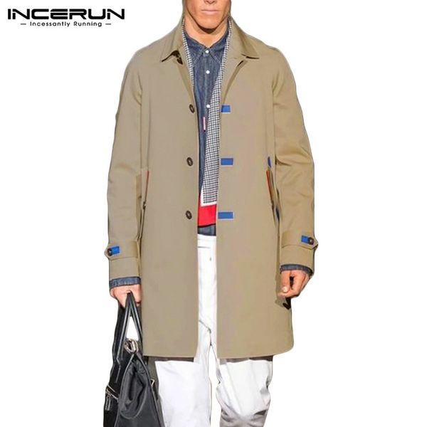 incerun solid color casual trench men fashion lapel long sleeve jackets daily joker mens single breasted windbreaker streetwear, Tan;black
incerun solid color casual trench men fashion lapel long sleeve jackets daily joker mens single breasted windbreaker streetwear, Tan;black