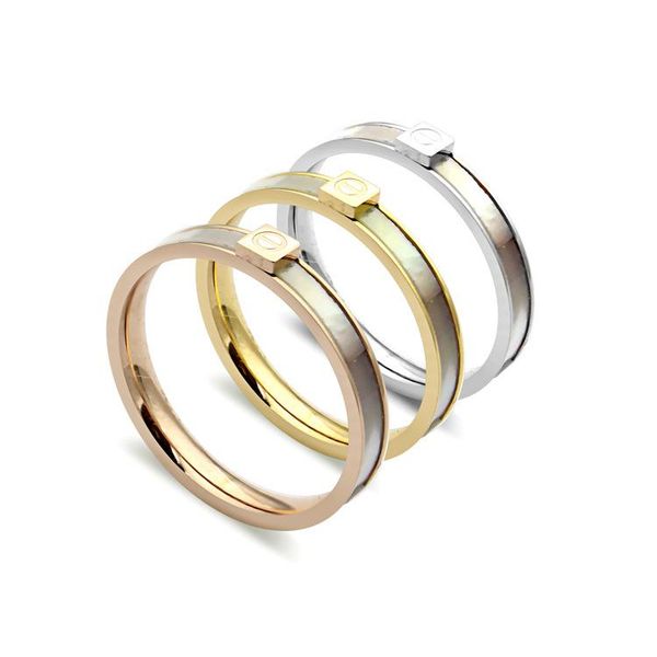 2020 designer titanium steel jewelry screw shell ring couple simple white shell nail ring, Silver
2020 designer titanium steel jewelry screw shell ring couple simple white shell nail ring, Silver