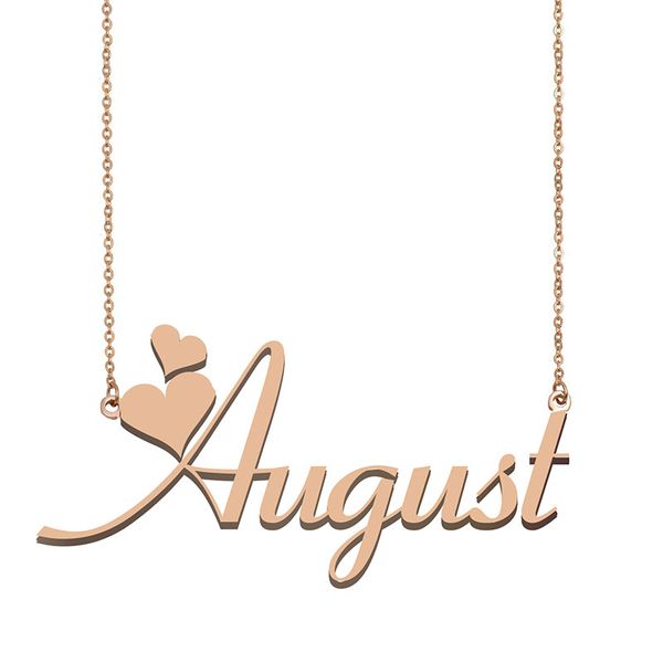 August Name Necklace Pendant for Women Girlfriend Gifts Custom Nameplate Children Best Friends Jewelry 18k Gold Plated Stainless Steel, Silver
August Name Necklace Pendant for Women Girlfriend Gifts Custom Nameplate Children Best Friends Jewelry 18k Gold Plated Stainless Steel, Silver