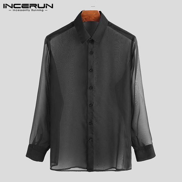 incerun stylish mesh shirt men lapel see through button 2020 camisa long sleeve transparent party nightclub men shirt s-3xl, White;black
incerun stylish mesh shirt men lapel see through button 2020 camisa long sleeve transparent party nightclub men shirt s-3xl, White;black
