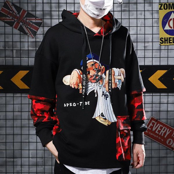 camouflage tide harbin band performing clothes rock personality loose hat guard male autumn mens designer hoodies, Black
camouflage tide harbin band performing clothes rock personality loose hat guard male autumn mens designer hoodies, Black