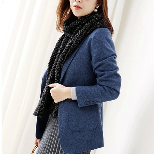 women's wool & blends woolen coats 2021 autumn winter fashion blazer slim solid color short plus size clothing coat, Black
women's wool & blends woolen coats 2021 autumn winter fashion blazer slim solid color short plus size clothing coat, Black