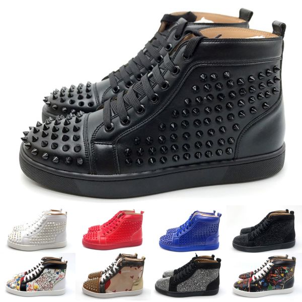 luxury designer men women red bottom flats shoes glittery bottom studded black white red spikes fashion leather casual shoes
luxury designer men women red bottom flats shoes glittery bottom studded black white red spikes fashion leather casual shoes