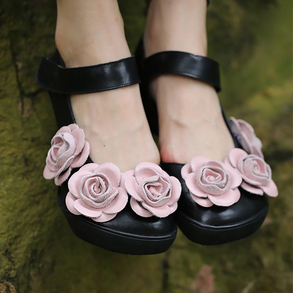 spring original handmade women sandals retro art genuine leather three-dimensional appliques flower ladies shoes sandalias mujer, Black
spring original handmade women sandals retro art genuine leather three-dimensional appliques flower ladies shoes sandalias mujer, Black