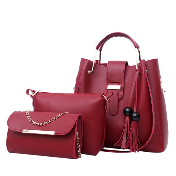 fashion women's outdoor solid color three-piece leather handbag messenger bag classic three-piece handbag messenger bag new f910
fashion women's outdoor solid color three-piece leather handbag messenger bag classic three-piece handbag messenger bag new f910