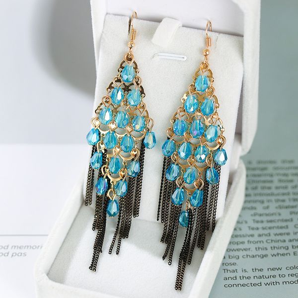 fashion crystal bead dangle earrings for women 2020 new geometric multi-layer chain fringed long earrings pendientes, Silver
fashion crystal bead dangle earrings for women 2020 new geometric multi-layer chain fringed long earrings pendientes, Silver