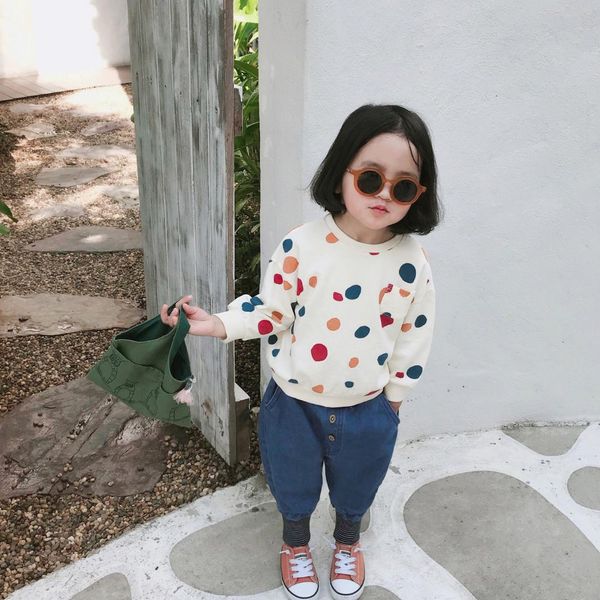 spring fashion colorful dot printed children sweatshirt 2019 girls boys cotton long sleeve hoodies kids clothing, Black
spring fashion colorful dot printed children sweatshirt 2019 girls boys cotton long sleeve hoodies kids clothing, Black
