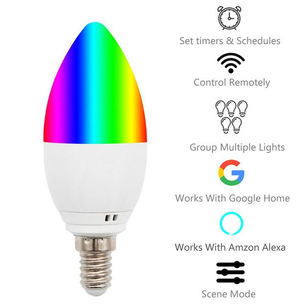 smart candle bulb wifi 5w e12 e14 e26 e27 app remote control alexa echo google home smart dimmable smart led night bulb
smart candle bulb wifi 5w e12 e14 e26 e27 app remote control alexa echo google home smart dimmable smart led night bulb
