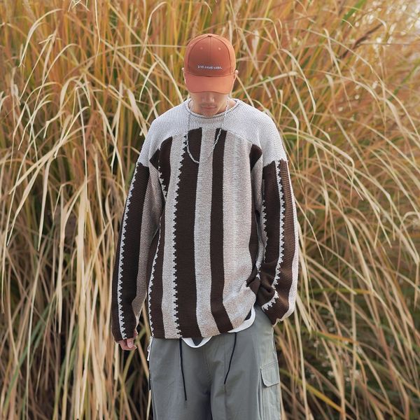2019 autumn and winter new trend stripes abstract twisted personality knitted sweater fashion casual round neck loose pullover, White;black
2019 autumn and winter new trend stripes abstract twisted personality knitted sweater fashion casual round neck loose pullover, White;black