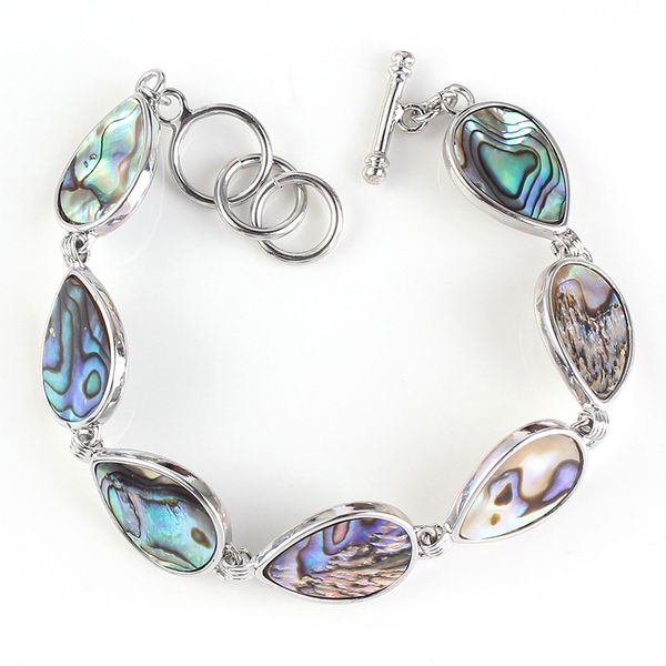 10 pcs silver plated love heart abalone shell link chain bracelet water drop ethnic style jewelry, Black
10 pcs silver plated love heart abalone shell link chain bracelet water drop ethnic style jewelry, Black