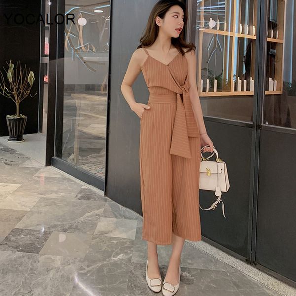 spring summer v-neck spaghetti sleeveless wide leg jumpsuit romper women lace up slim overalls 2020 ruffles female stripe romper, Black;white
spring summer v-neck spaghetti sleeveless wide leg jumpsuit romper women lace up slim overalls 2020 ruffles female stripe romper, Black;white
