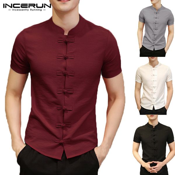 incerun 2019 chinese style shirt men short sleeve solid color slim fit vintage dress shirt men fashion cotton linen casual, White;black
incerun 2019 chinese style shirt men short sleeve solid color slim fit vintage dress shirt men fashion cotton linen casual, White;black