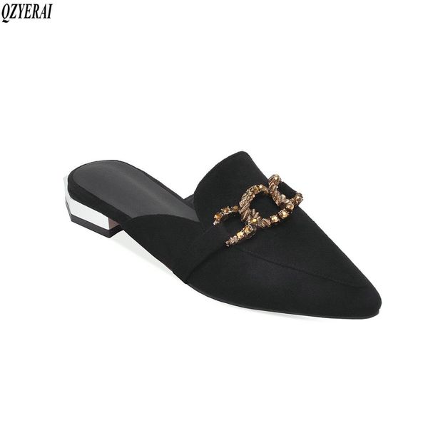 spring summer new imitation deerskin women's slippers pointed slippers outdoor women's shoes size 34-48, Black
spring summer new imitation deerskin women's slippers pointed slippers outdoor women's shoes size 34-48, Black