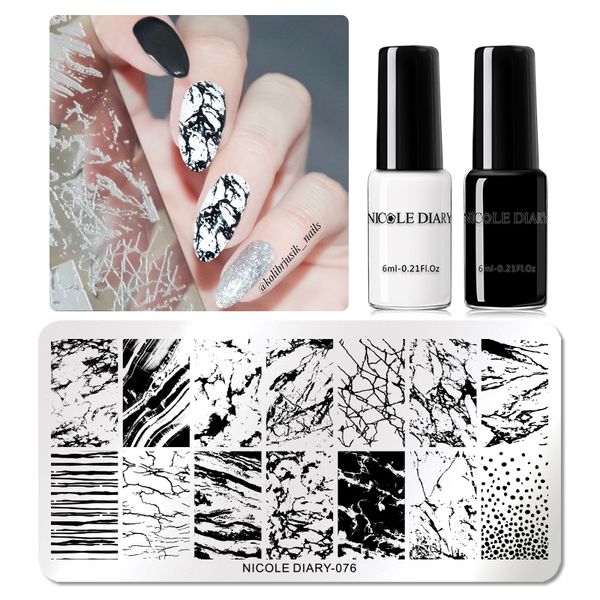 nicole diary nail art stamping set stamping template plates stainless steel flower marble plants printing nail art stamp tool
nicole diary nail art stamping set stamping template plates stainless steel flower marble plants printing nail art stamp tool