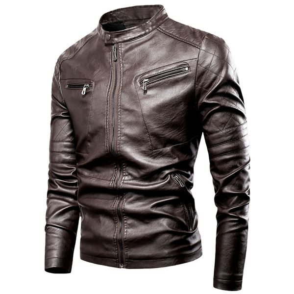 luulla men's 2020 spring new motor casual vintage leater jacket men brand autumn biker rivet pockets pu leather jacket coat men, Black;brown
luulla men's 2020 spring new motor casual vintage leater jacket men brand autumn biker rivet pockets pu leather jacket coat men, Black;brown