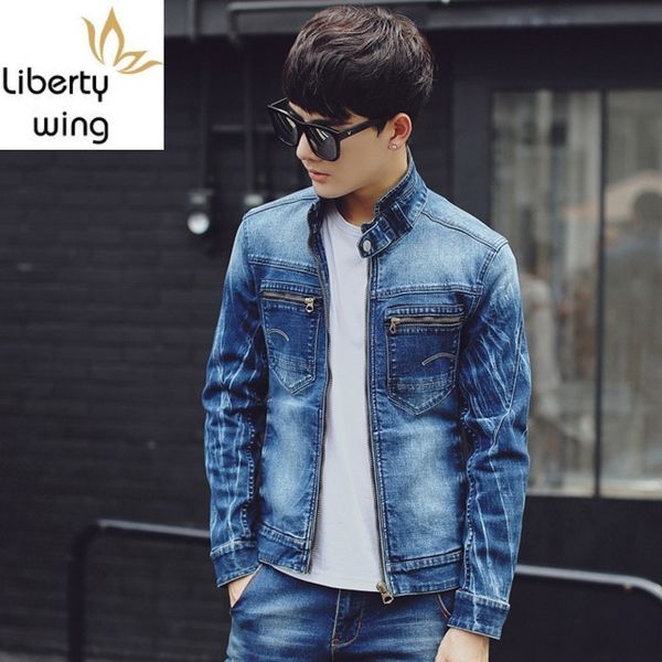 men's jackets slim pocket vintage zip casaco masculino turn collar male denim coat washed jean jacket clothes for men, Black;brown
men's jackets slim pocket vintage zip casaco masculino turn collar male denim coat washed jean jacket clothes for men, Black;brown
