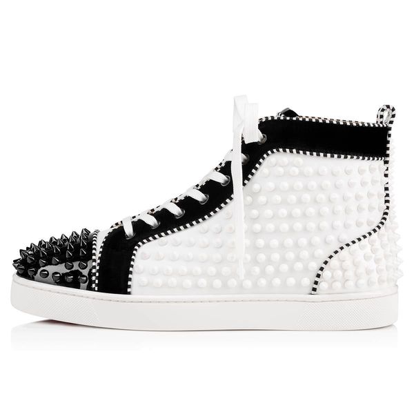 full spiked high sneakers red bottom sole flats men's shoes sneaker sporty spikes patent leather veau velours designers orlato lts, Black
full spiked high sneakers red bottom sole flats men's shoes sneaker sporty spikes patent leather veau velours designers orlato lts, Black