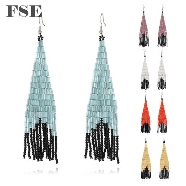 multi color seed beads woven long dangle earrings bohemian beads drop earrings traditional ethnic earrings women handmade jewelry esf2440, Silver 
multi color seed beads woven long dangle earrings bohemian beads drop earrings traditional ethnic earrings women handmade jewelry esf2440, Silver