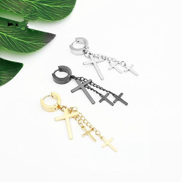 fashion women men cross pendientes color black stainless steel jesus long cross charm hoop huggie ear clip earrings jewelry, Golden;silver
fashion women men cross pendientes color black stainless steel jesus long cross charm hoop huggie ear clip earrings jewelry, Golden;silver