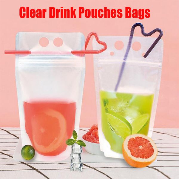clear drink pouches bags frosted zipper stand-up plastic drinking bag with straw holder reclosable heat-proof juice coffee liquid 17oz
clear drink pouches bags frosted zipper stand-up plastic drinking bag with straw holder reclosable heat-proof juice coffee liquid 17oz