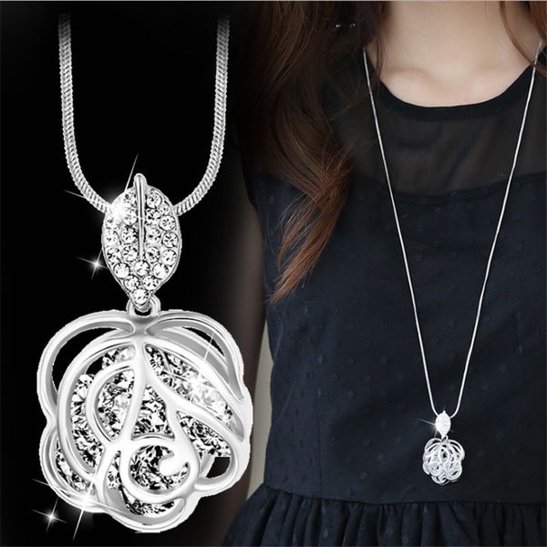 blaike 925 sterling silver filled flower pendant sweater chain necklace women long necklace wedding party jewelry birthday gifts
blaike 925 sterling silver filled flower pendant sweater chain necklace women long necklace wedding party jewelry birthday gifts