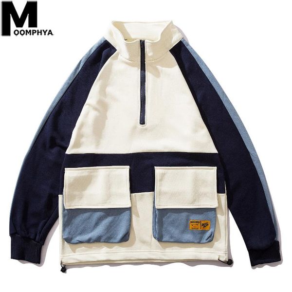 front pockets half zip pullover sweatshirt men streetwear harajuku raglan sleeve mens sweatshirts casual oversized, Black 
front pockets half zip pullover sweatshirt men streetwear harajuku raglan sleeve mens sweatshirts casual oversized, Black