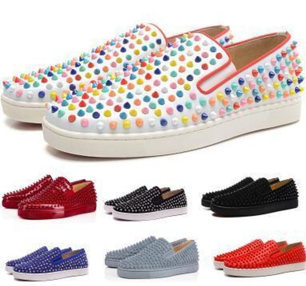 men red bottom designers casual shoes sneakers women 2019 spikes roller boat flats low blue suede ace genuine leather mans brand shoes, Black
men red bottom designers casual shoes sneakers women 2019 spikes roller boat flats low blue suede ace genuine leather mans brand shoes, Black