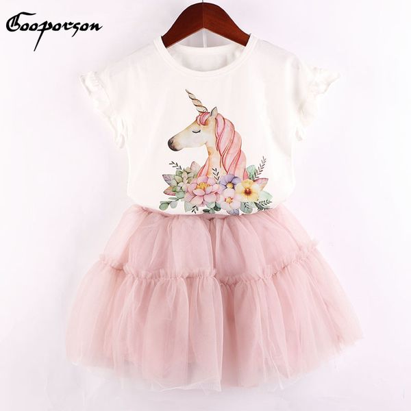 new brand girls clothes set flower unicorn printed girls summer sets cotton shirt and tutu skirt 2 pcs set for kids baby y200525, White
new brand girls clothes set flower unicorn printed girls summer sets cotton shirt and tutu skirt 2 pcs set for kids baby y200525, White