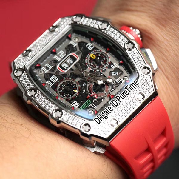 edition new 11-03 steel case silver diamond bezel skeleton dial big date flyback chrono automatic mens watch red rubber watches r11-0b2, Slivery;brown
edition new 11-03 steel case silver diamond bezel skeleton dial big date flyback chrono automatic mens watch red rubber watches r11-0b2, Slivery;brown