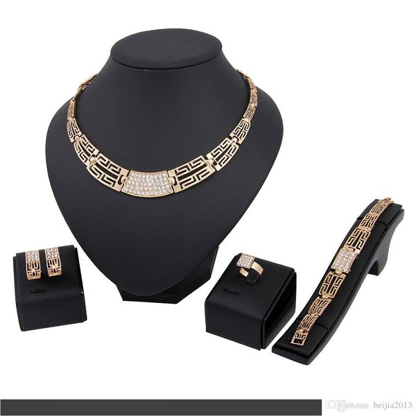 высокое качество 18 карат позолоченный серебряный комплект ювелирных изделий серьги ожерелье кольца браслет наборы свадебных ювелирных издел, Black 
высокое качество 18 карат позолоченный серебряный комплект ювелирных изделий серьги ожерелье кольца браслет наборы свадебных ювелирных издел, Black