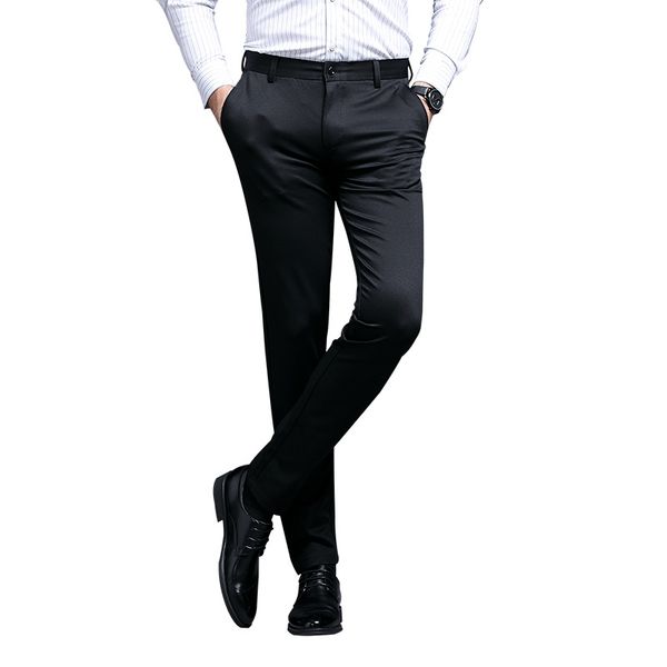2019 new style men's casual pants korean-style stylish slim fit men's trousers stretch skinny small suit pants youth, Black 
2019 new style men's casual pants korean-style stylish slim fit men's trousers stretch skinny small suit pants youth, Black