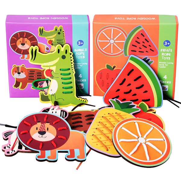 4шт / набор мультфильм животных fruit threading board детский образовательный early деревянные настольные игры и игрушки life skills подарко
4шт / набор мультфильм животных fruit threading board детский образовательный early деревянные настольные игры и игрушки life skills подарко